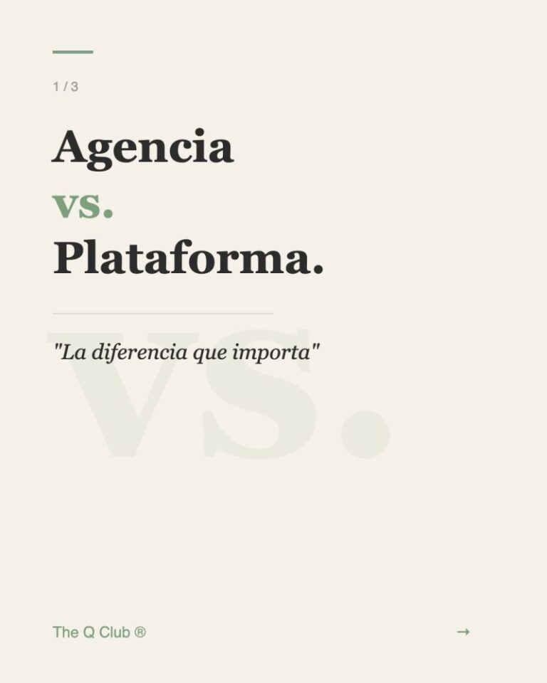 Imagen original de The Q Club: Agencia vs. plataforma. No es una diferencia de precio.