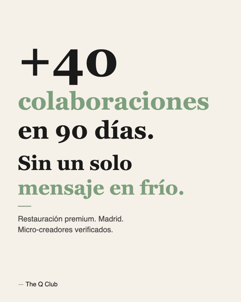 Imagen original de The Q Club: Una marca de restauración premium en Madrid llegó a The Q Club con un problema muy concreto.